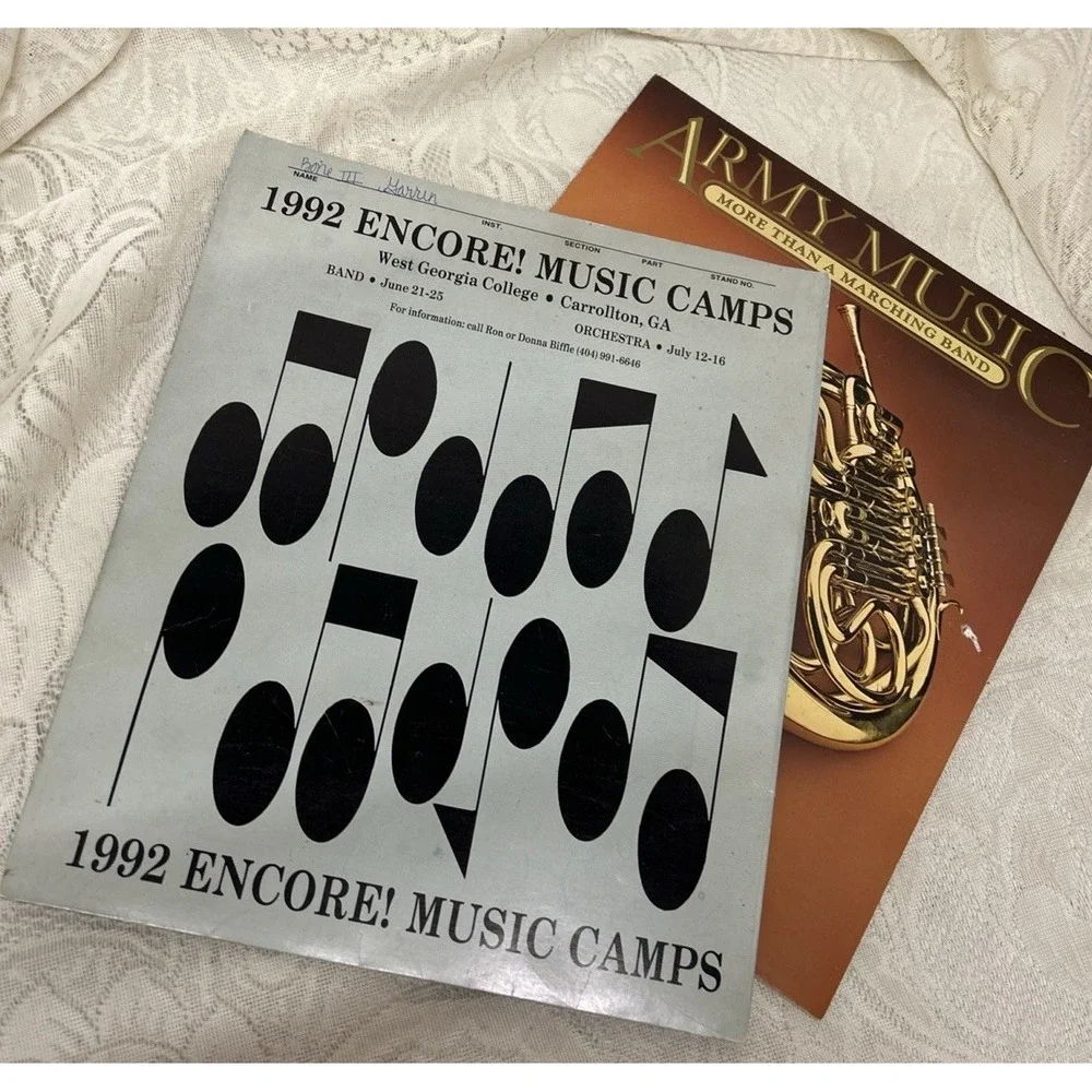 Vintage Trombone Folders,‎ UGA Music Camp, Army Music Sheet Music, 1992 Music